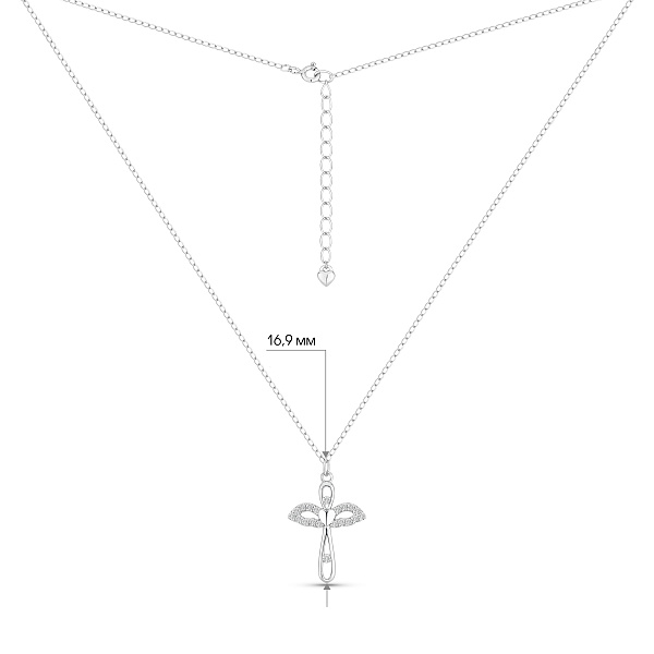 Серебряное колье Ангел с фианитами (арт. 7507/2431) – изображение 3