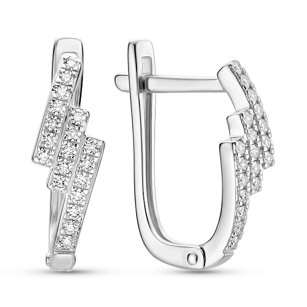 Серьги из белого золота с бриллиантами (арт. С011977010б) – изображение 1