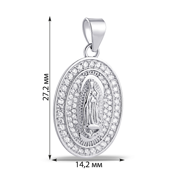 Серебряная ладанка Дева Мария с фианитами (арт. 7517/4832) – изображение 2