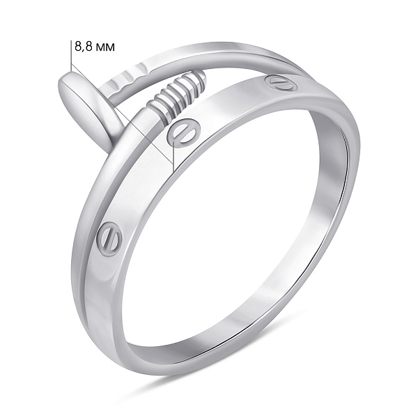 Серебряное кольцо Гвоздь без камней (арт. 7501/6894) – изображение 2