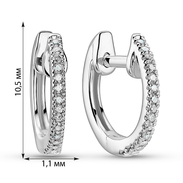 Золотые серьги кольца с бриллиантами (арт. С341351010б) – изображение 4