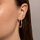Золотая одиночная серьга с черным фианитам (арт. 110314чЯ) – изображение 2