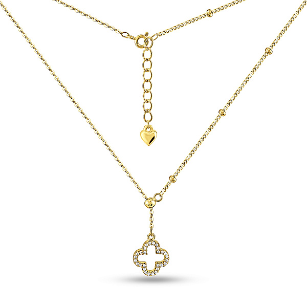 Серебряное колье Клевер с фианитами (арт. 7507/2221/10ж) – изображение 2