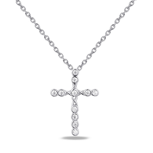 Колье Крестик из серебра с фианитами (арт. 7507/1708) – изображение 1