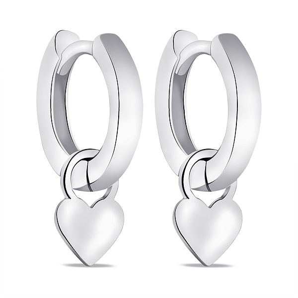Серьги-кольца из серебра с подвеской (арт. 7502/4969/10) – изображение 1
