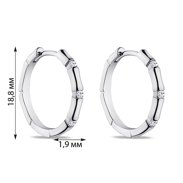 Серьги-кольца из серебра с фианитами (арт. 7502/4649/20) – изображение 2