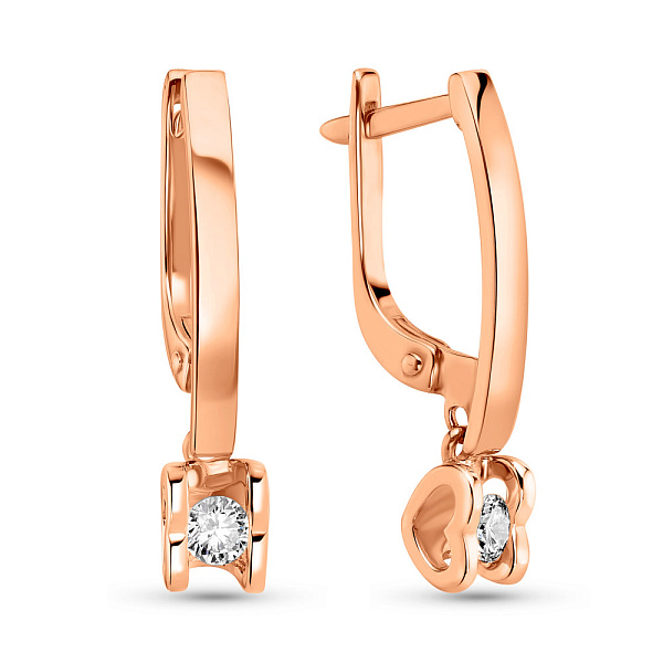 Серьги из красного золота с бриллиантами (арт. 2108656201) – изображение 1