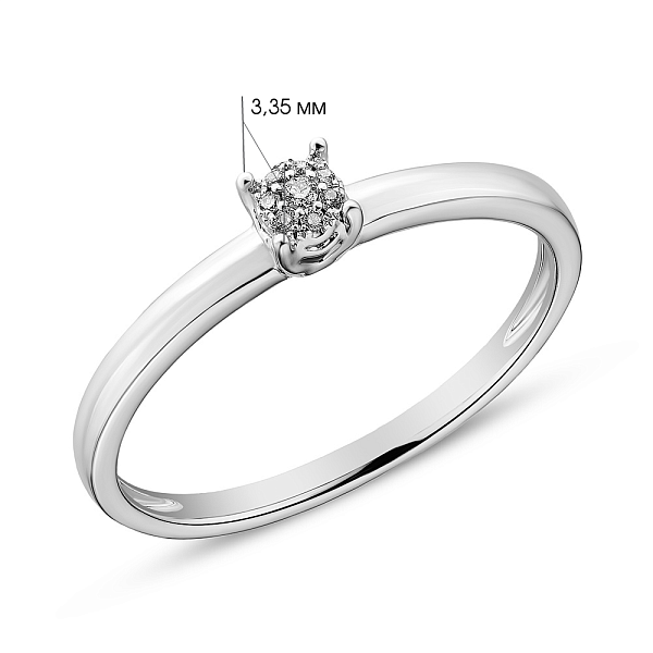 Кольцо из белого золота с бриллиантами (арт. К341139005б) – изображение 3