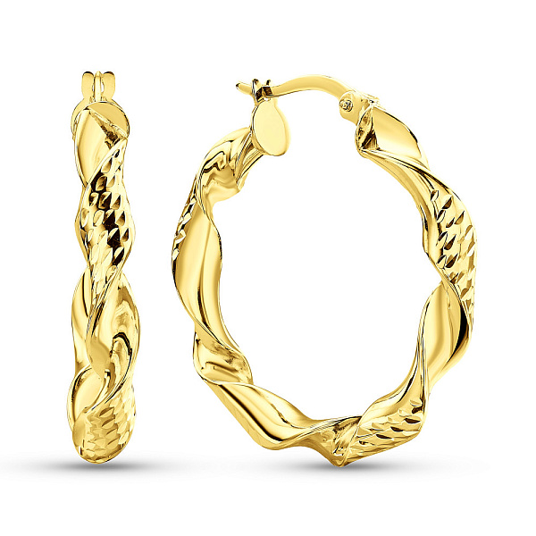 Серьги-кольца из желтого золота (арт. 1091153/25ж) – изображение 1