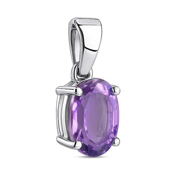 Серебряный кулон с крупным аметистом (арт. 7503/2140245А) – изображение 1