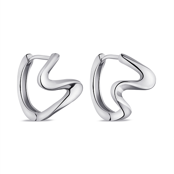 Серебряные серьги Волна без камней (арт. 7502/9767/15) – изображение 1