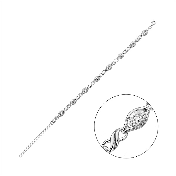 Серебряный браслет с фианитами (арт. 7509/Б2Ф/473) – изображение 1