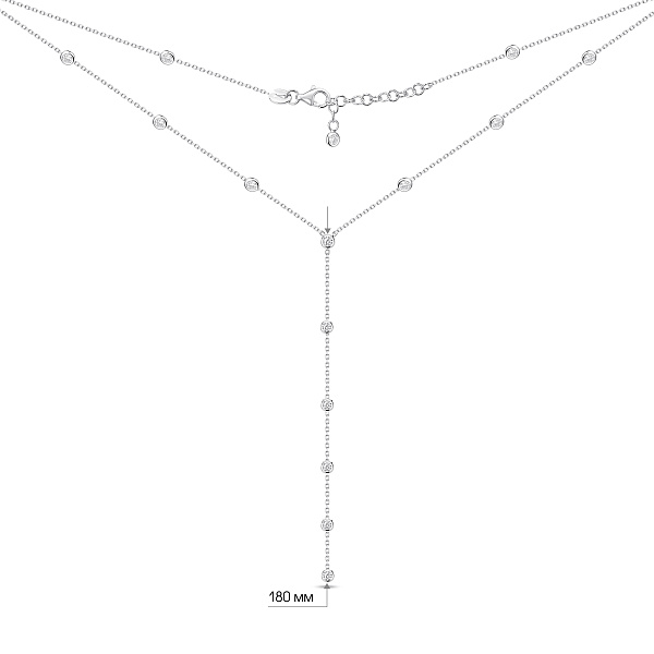 Серебряное колье-галстук с фианитами (арт. 7507/2523) – изображение 3