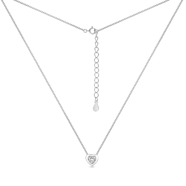 Колье из серебра Сердце с фианитом (арт. 7507/2437) – изображение 2