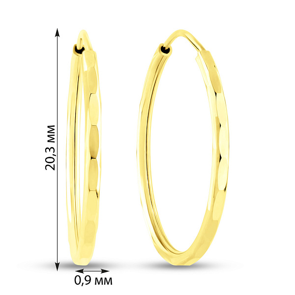 Серьги-кольца из желтого золота (арт. 121902/20ж) – изображение 2