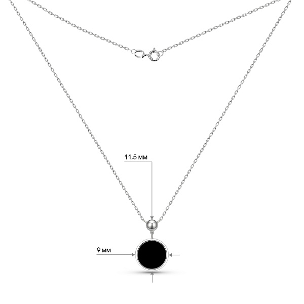 Серебряное колье с ониксом (арт. 7507/2334о) – изображение 3