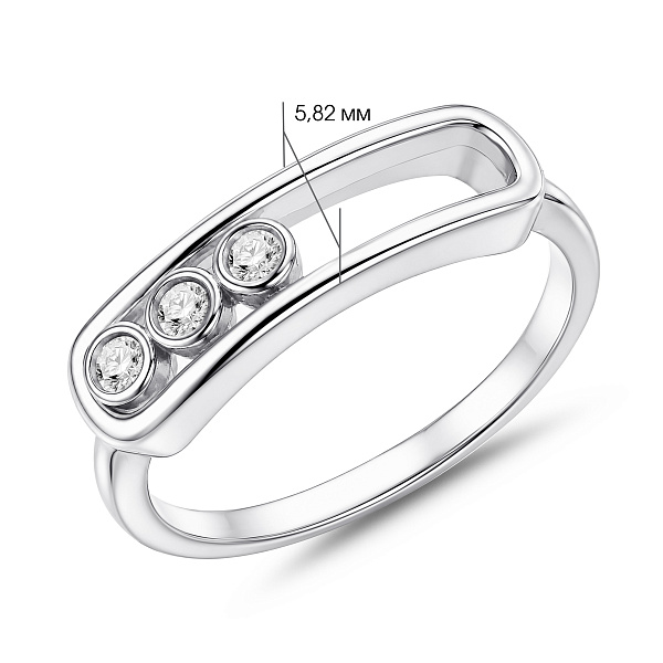 Серебряное кольцо с фианитами (арт. 7501/8743) – изображение 2