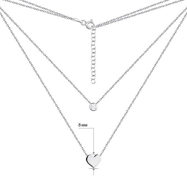 Серебряное колье с фианитом (арт. 7507/1615) – изображение 3