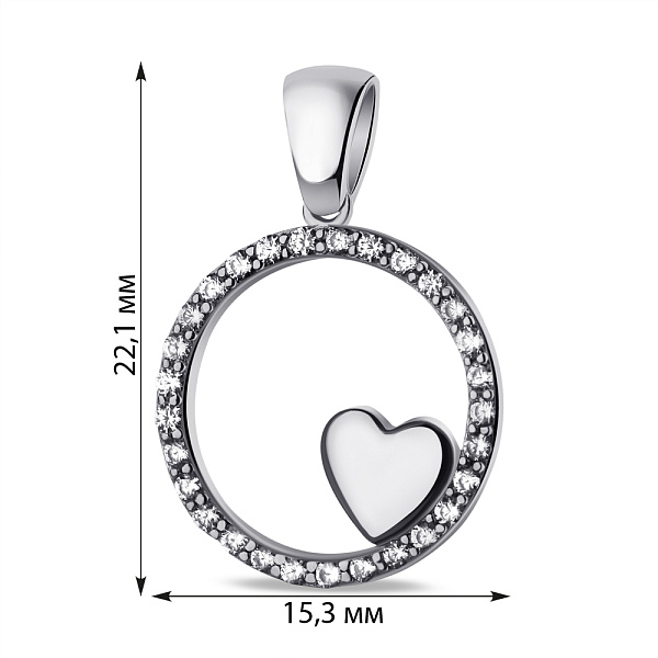 Серебряный кулон с фианитами (арт. 7503/4203) – изображение 2
