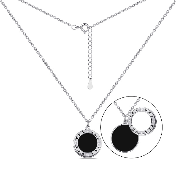 Серебряное колье Love с ониксом (арт. 7507/1294о) – изображение 2