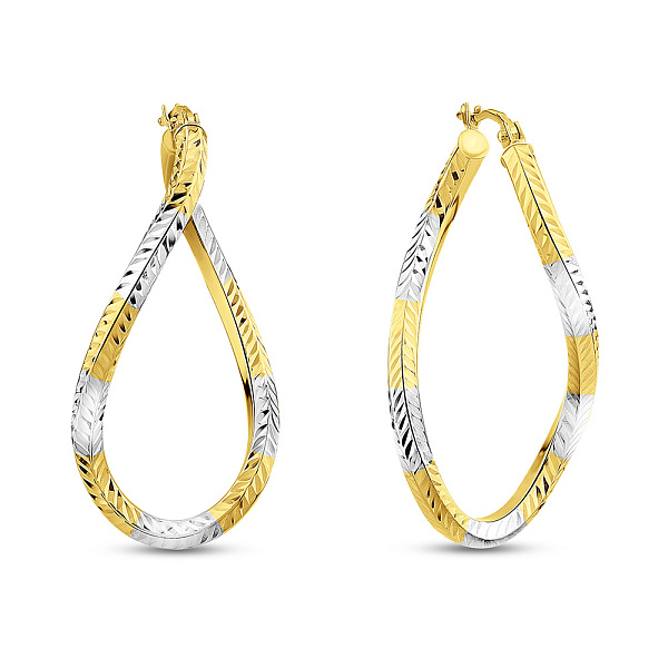 Сережки з жовтого і білого золота (арт. 1091732/35жб) – зображення 1