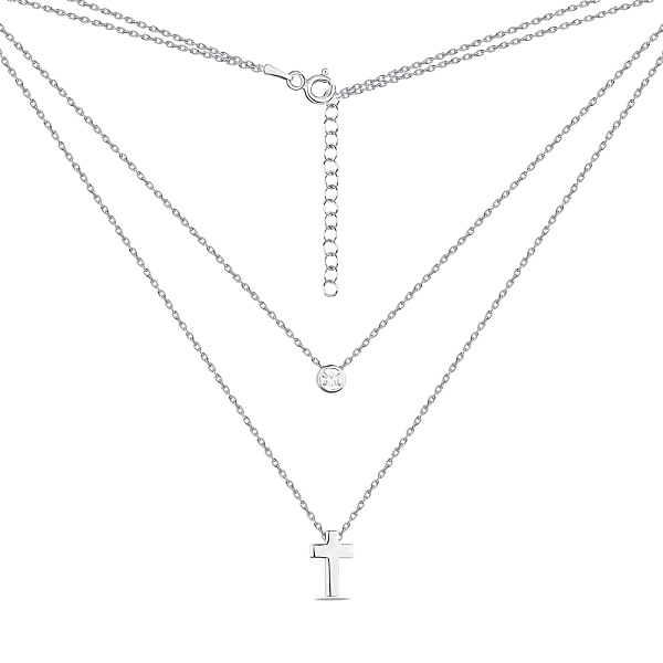 Серебряное колье с фианитом (арт. 7507/1613) – изображение 2