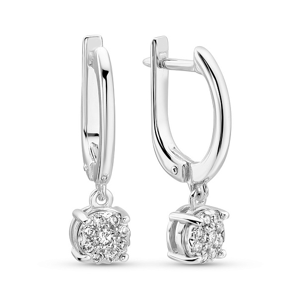 Серьги из белого золота с бриллиантами (арт. 2190682202) – изображение 1