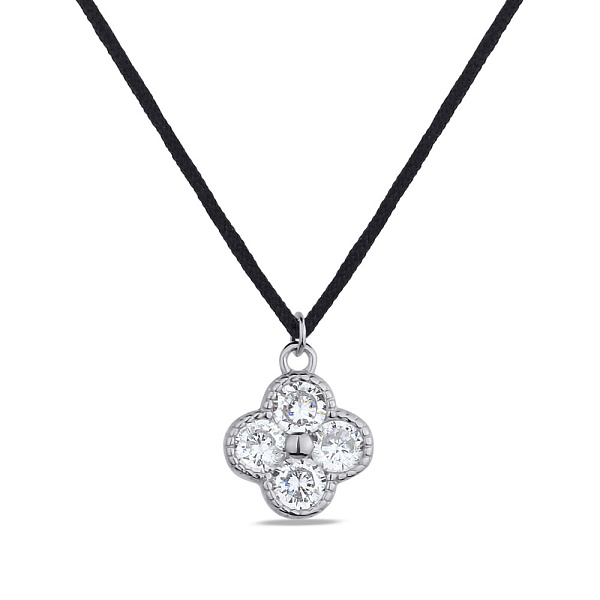 Серебряное колье с шелковым шнурком (арт. 7307/КЛ2Ф/902) – изображение 1