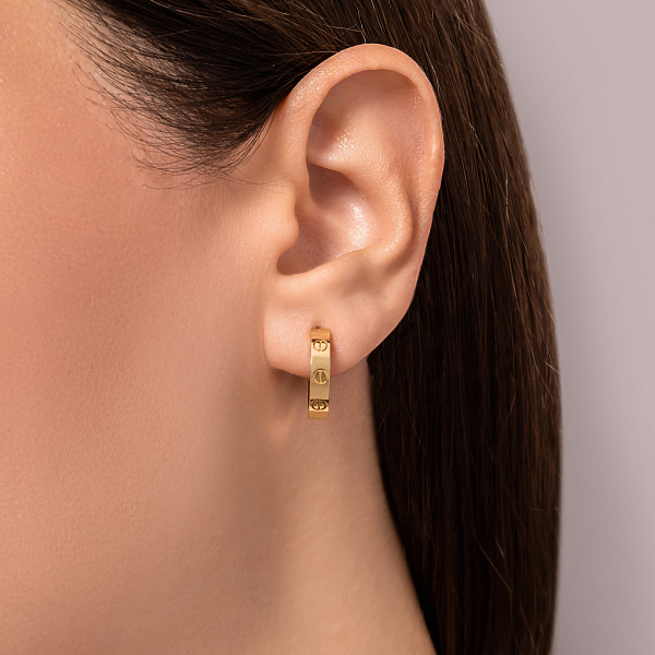 Серьги-кольца из желтого золота (арт. 106245/15ж) – изображение 3