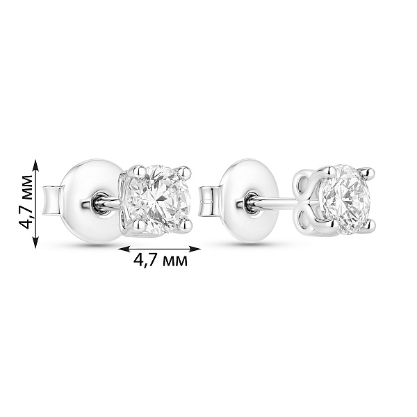 Серебряные серьги-пусеты с фианитами (арт. 7518/7440) – изображение 2