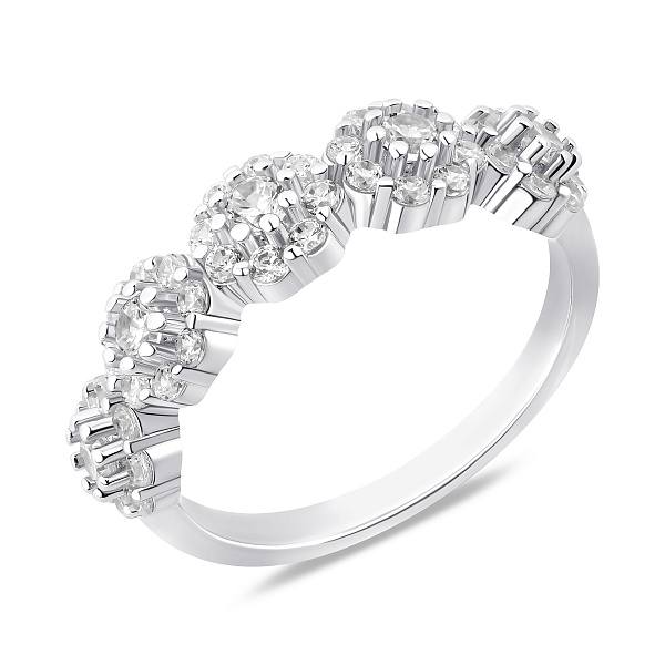 Серебряное кольцо Цветок с фианитами (арт. 7501/8536) – изображение 1