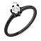 Серебряное кольцо с одним фианитом (арт. 7501/2385ч) – изображение 2