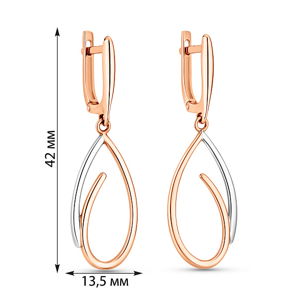 Серьги-подвески из красного золота (арт. 110579) – изображение 6