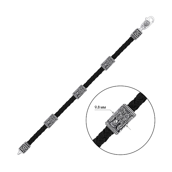 Серебряный браслет с лавсаном (арт. 7309/4010) – изображение 2