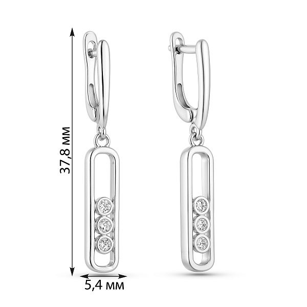 Серебряные серьги с фианитами (арт. 7502/10379) – изображение 2