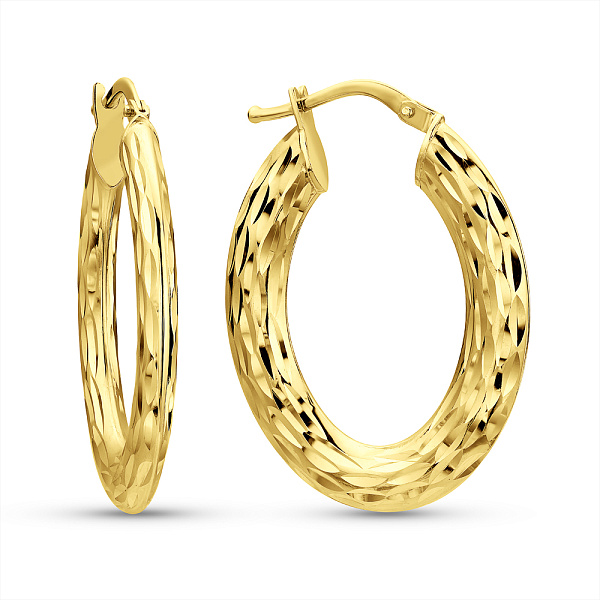 Золотые серьги-кольца без камней (арт. 1091901/30ж) – изображение 1