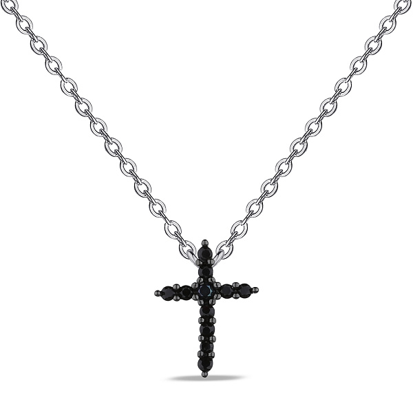 Серебряное колье Крестик с фианитами (арт. 7507/1477ч) – изображение 1
