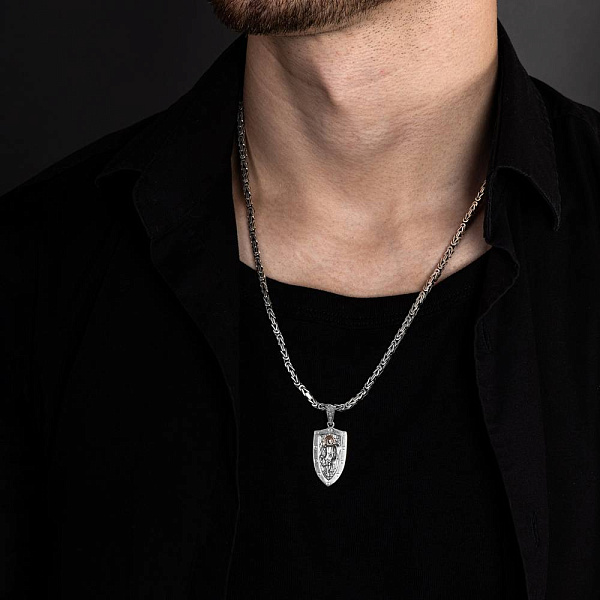 Серебряный кулон Архангел Михаил (арт. 7203/570пю) – изображение 2