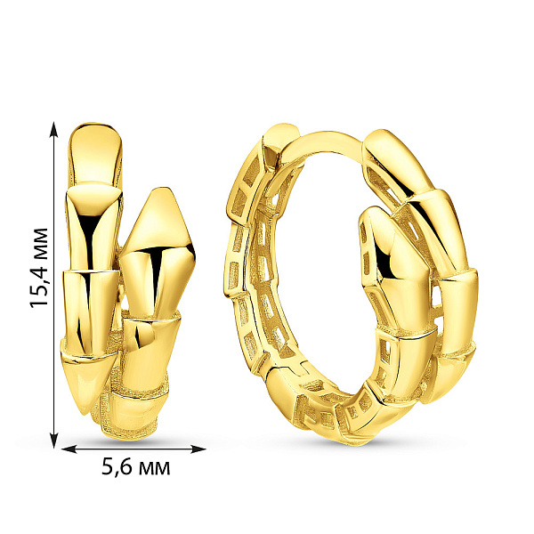Серьги из желтого золота Змея (арт. 1091093/15ж) – изображение 3