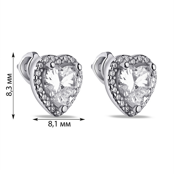Серебряные серьги-пусеты с фианитами (арт. 7518/635сп) – изображение 2