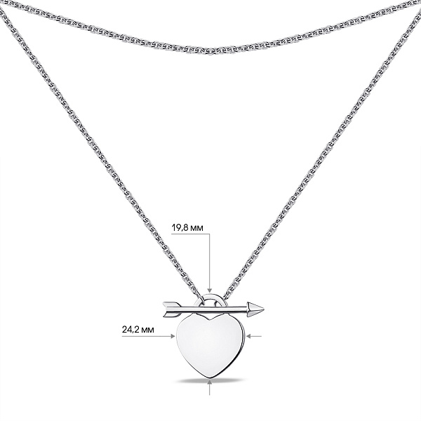 Серебряное колье Сердце (арт. 7507/1586) – изображение 3