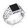 Серебряная печатка с ониксом (арт. 7906/0669.10о) – изображение 1