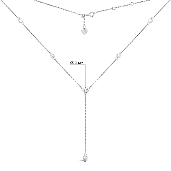 Серебряное колье с фианитами (арт. 7507/КЛ2Ф/824Ш-48) – изображение 3