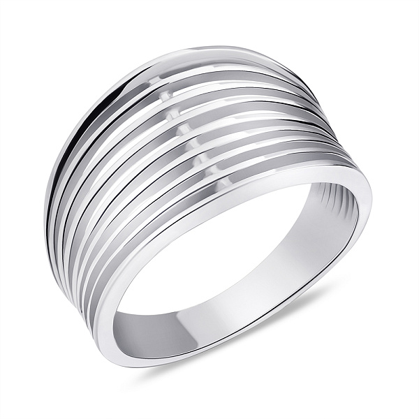 Многослойное кольцо из серебра без камней (арт. 7501/392кп) – изображение 1