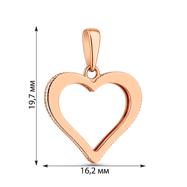 Золотая подвеска Сердечко с фианитами (арт. 440445) – изображение 5