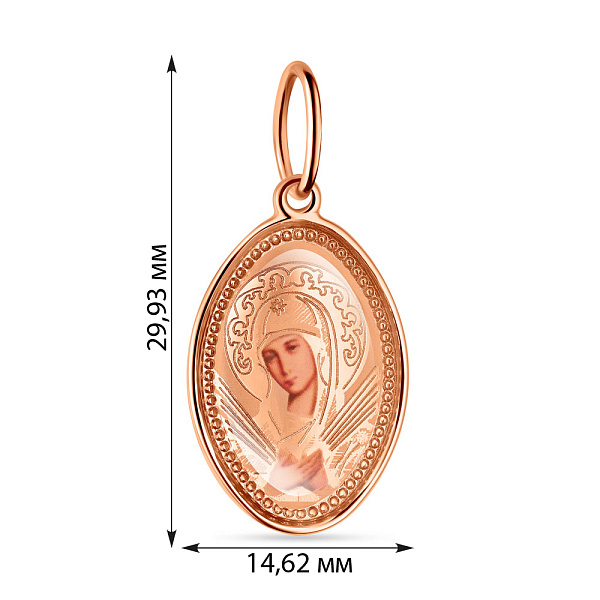 Золотая ладанка Божья Матерь Семистрельная (арт. 403800С) – изображение 3
