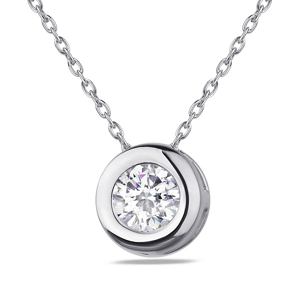 Колье серебряное с фианитом (арт. 7507/548/4) – изображение 1
