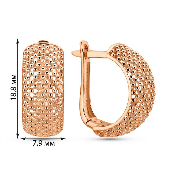 Серьги из красного золота (арт. 1092015) – изображение 6