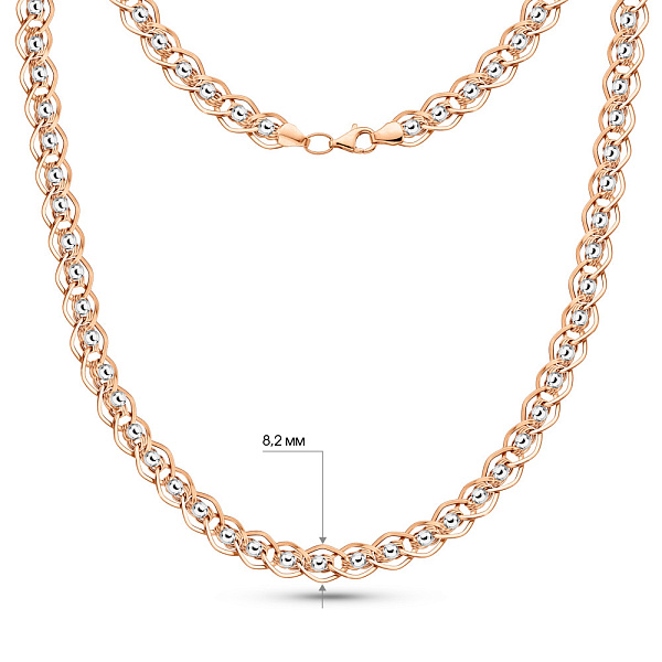 Колье из красного и белого золота (арт. 350255кб) – изображение 2