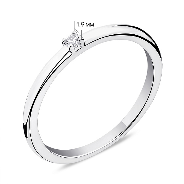 Кольцо из серебра с фианитом (арт. 7501/6492) – изображение 2